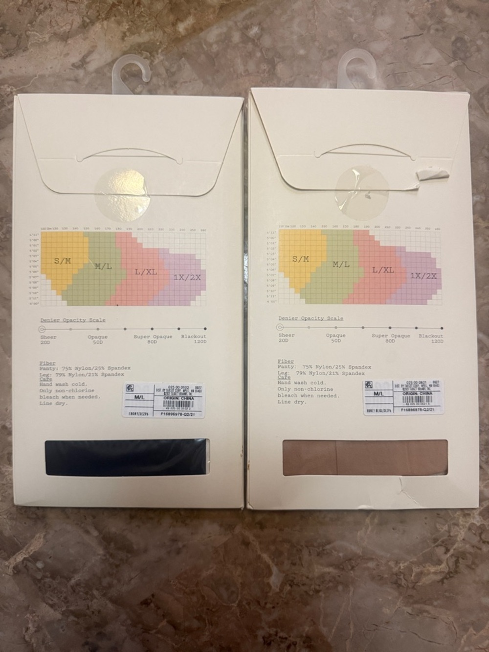 a new day Sheer Hosiery Duo - Black & Honey Beige - Picture 2 of 2